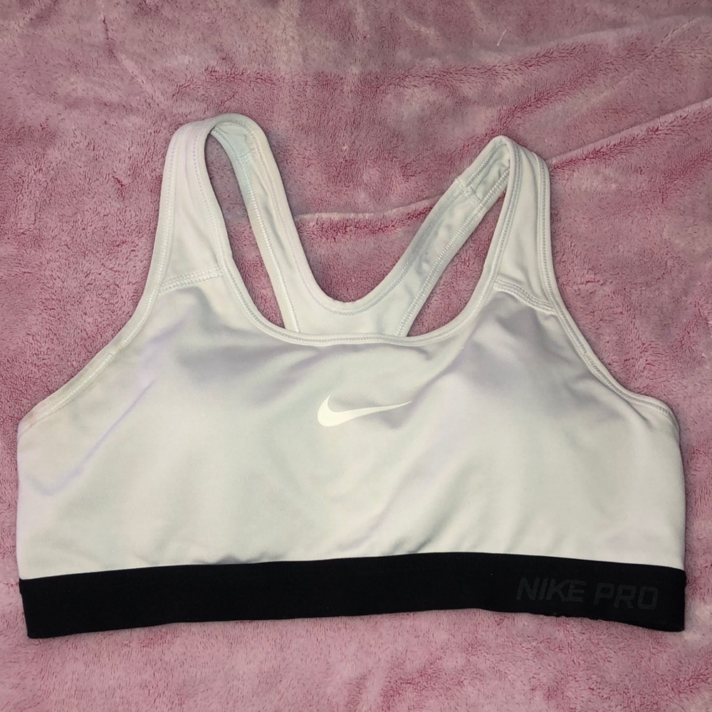 Nike Pro Dri Fit white Sports Bra size M